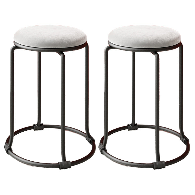 Orange Round Standard Velvet Pure Color Standard for Living Room Grey 2 Piece Set Clearhalo 'furn' 'furn_ottomans_poufs' 'Furniture' 'Living Room Furniture' 'Ottomans & Poufs' 'ottomans_poufs' 6226984