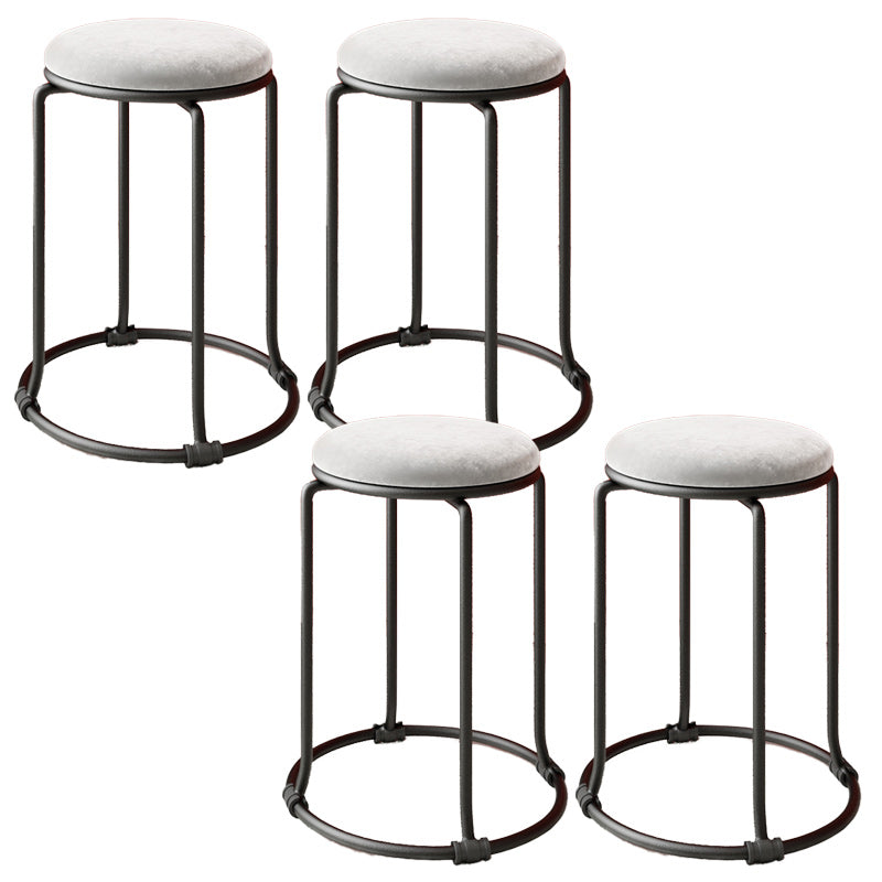 Orange Round Standard Velvet Pure Color Standard for Living Room Grey 4 Piece Set Clearhalo 'furn' 'furn_ottomans_poufs' 'Furniture' 'Living Room Furniture' 'Ottomans & Poufs' 'ottomans_poufs' 6226986