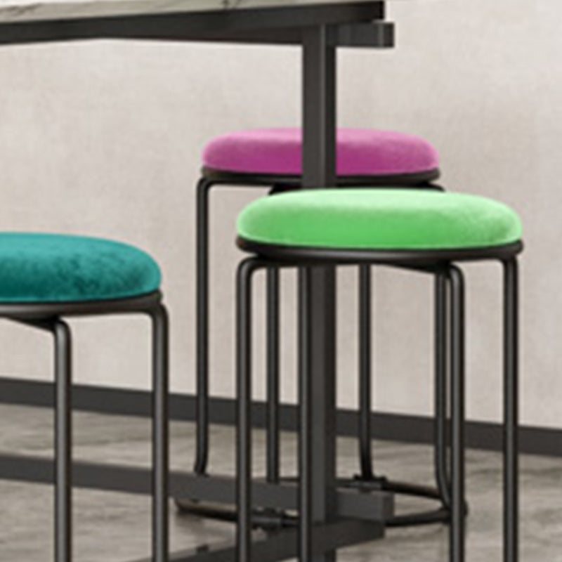 Orange Round Standard Velvet Pure Color Standard for Living Room Clearhalo 'furn' 'furn_ottomans_poufs' 'Furniture' 'Living Room Furniture' 'Ottomans & Poufs' 'ottomans_poufs' 6226992