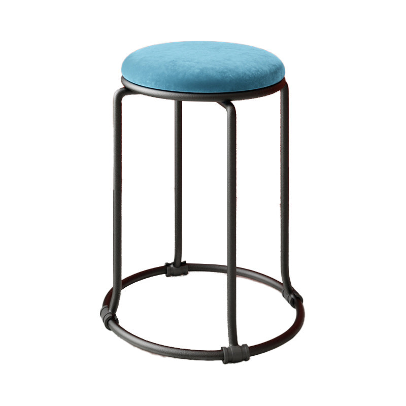 Orange Round Standard Velvet Pure Color Standard for Living Room Blue 1 Piece Clearhalo 'furn' 'furn_ottomans_poufs' 'Furniture' 'Living Room Furniture' 'Ottomans & Poufs' 'ottomans_poufs' 6226993