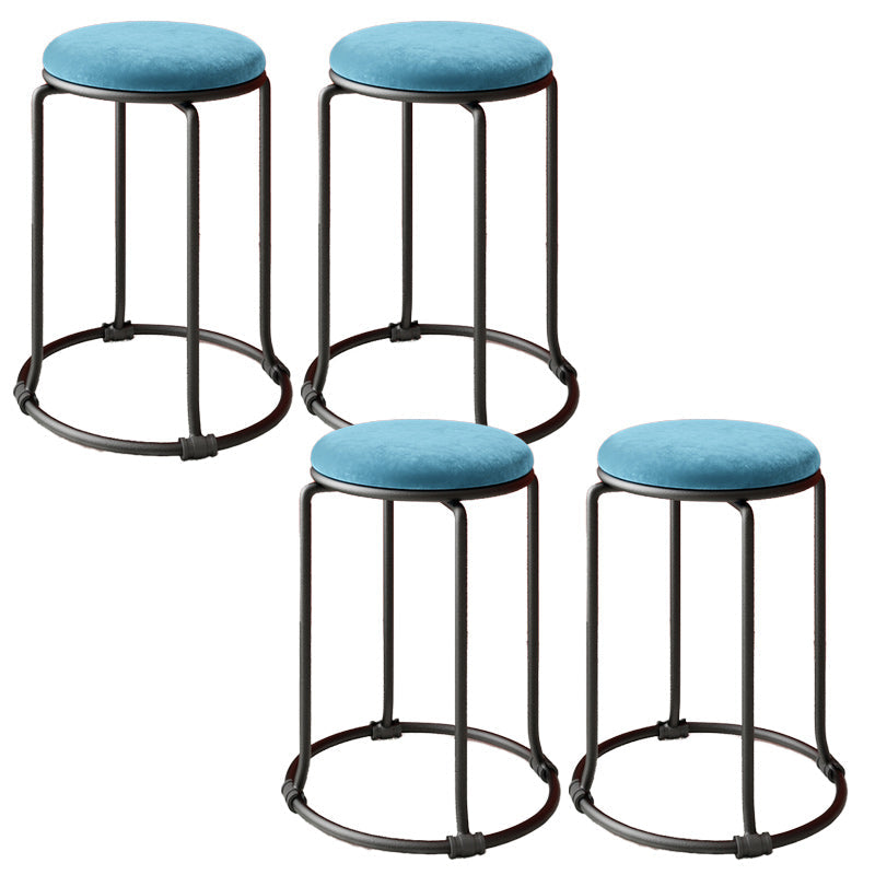 Orange Round Standard Velvet Pure Color Standard for Living Room Blue 4 Piece Set Clearhalo 'furn' 'furn_ottomans_poufs' 'Furniture' 'Living Room Furniture' 'Ottomans & Poufs' 'ottomans_poufs' 6226995