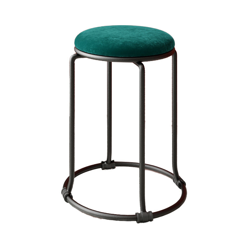 Orange Round Standard Velvet Pure Color Standard for Living Room Green 1 Piece Clearhalo 'furn' 'furn_ottomans_poufs' 'Furniture' 'Living Room Furniture' 'Ottomans & Poufs' 'ottomans_poufs' 6226996