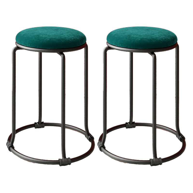 Orange Round Standard Velvet Pure Color Standard for Living Room Green 2 Piece Set Clearhalo 'furn' 'furn_ottomans_poufs' 'Furniture' 'Living Room Furniture' 'Ottomans & Poufs' 'ottomans_poufs' 6226997