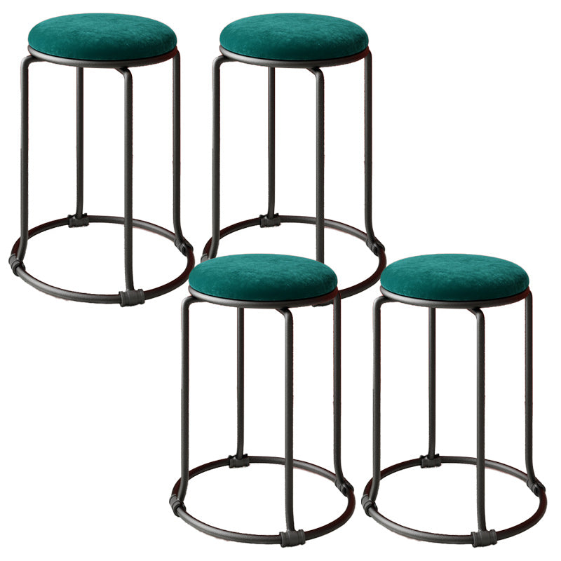 Orange Round Standard Velvet Pure Color Standard for Living Room Green 4 Piece Set Clearhalo 'furn' 'furn_ottomans_poufs' 'Furniture' 'Living Room Furniture' 'Ottomans & Poufs' 'ottomans_poufs' 6226998