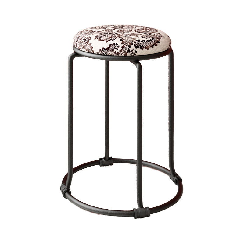 Orange Round Standard Velvet Pure Color Standard for Living Room Black White 1 Piece Clearhalo 'furn' 'furn_ottomans_poufs' 'Furniture' 'Living Room Furniture' 'Ottomans & Poufs' 'ottomans_poufs' 6226999