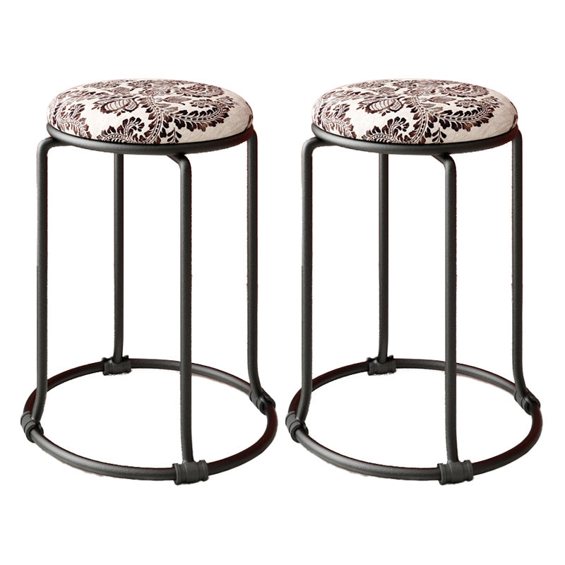 Orange Round Standard Velvet Pure Color Standard for Living Room Black White 2 Piece Set Clearhalo 'furn' 'furn_ottomans_poufs' 'Furniture' 'Living Room Furniture' 'Ottomans & Poufs' 'ottomans_poufs' 6227000