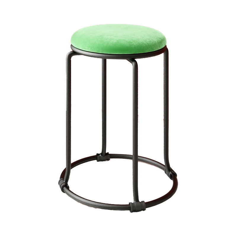 Orange Round Standard Velvet Pure Color Standard for Living Room Lake Green 1 Piece Clearhalo 'furn' 'furn_ottomans_poufs' 'Furniture' 'Living Room Furniture' 'Ottomans & Poufs' 'ottomans_poufs' 6227002