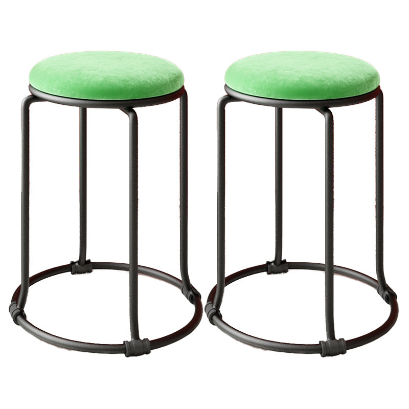 Orange Round Standard Velvet Pure Color Standard for Living Room Lake Green 2 Piece Set Clearhalo 'furn' 'furn_ottomans_poufs' 'Furniture' 'Living Room Furniture' 'Ottomans & Poufs' 'ottomans_poufs' 6227003