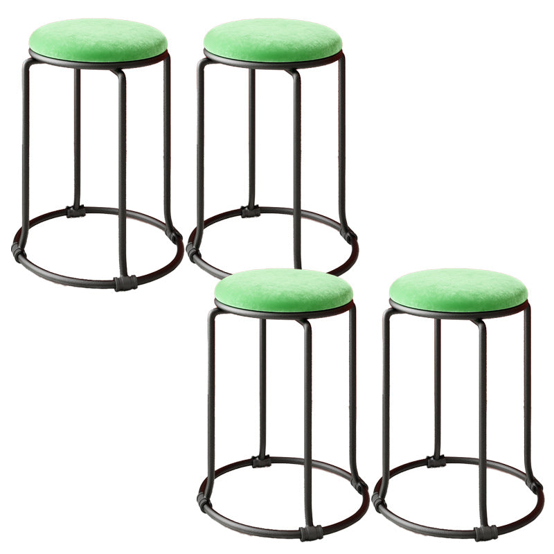 Orange Round Standard Velvet Pure Color Standard for Living Room Lake Green 4 Piece Set Clearhalo 'furn' 'furn_ottomans_poufs' 'Furniture' 'Living Room Furniture' 'Ottomans & Poufs' 'ottomans_poufs' 6227004