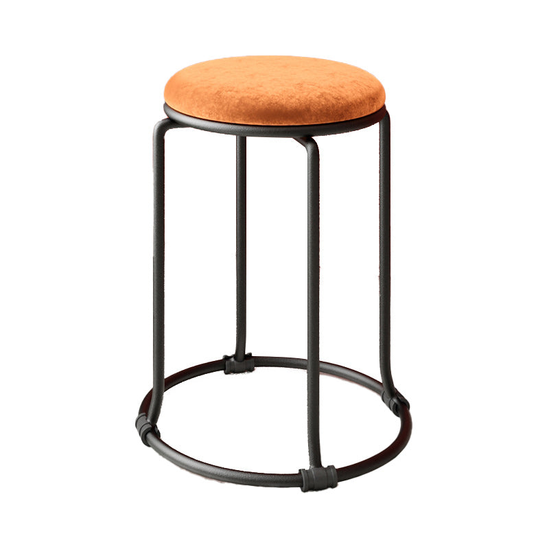 Orange Round Standard Velvet Pure Color Standard for Living Room Orange 1 Piece Clearhalo 'furn' 'furn_ottomans_poufs' 'Furniture' 'Living Room Furniture' 'Ottomans & Poufs' 'ottomans_poufs' 6227008