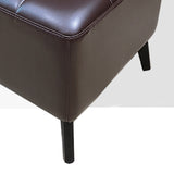 Glam Pouf Ottoman Genuine Leather Upholstered Tufted Square Ottoman with Chair Legs Clearhalo 'furn' 'furn_ottomans_poufs' 'Furniture' 'Living Room Furniture' 'Ottomans & Poufs' 'ottomans_poufs' 6227025