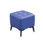 Glam Pouf Ottoman Genuine Leather Upholstered Tufted Square Ottoman with Chair Legs Blue 1 Piece Black Clearhalo 'furn' 'furn_ottomans_poufs' 'Furniture' 'Living Room Furniture' 'Ottomans & Poufs' 'ottomans_poufs' 6227036
