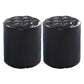 Modern Faux Leather Pouf Water Resistant Pure Color Square for Home Decor Black Round 2 Piece Set Clearhalo 'furn' 'furn_ottomans_poufs' 'Furniture' 'Living Room Furniture' 'Ottomans & Poufs' 'ottomans_poufs' 6227064