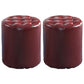 Modern Faux Leather Pouf Water Resistant Pure Color Square for Home Decor Red Round 2 Piece Set Clearhalo 'furn' 'furn_ottomans_poufs' 'Furniture' 'Living Room Furniture' 'Ottomans & Poufs' 'ottomans_poufs' 6227070