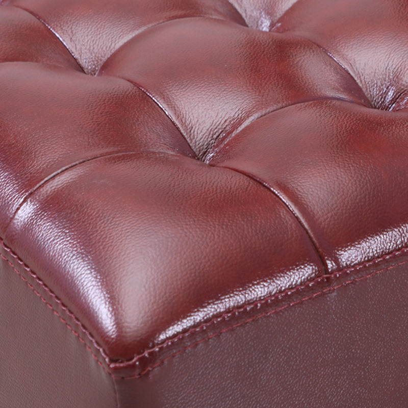 Modern Faux Leather Pouf Water Resistant Pure Color Square for Home Decor Clearhalo 'furn' 'furn_ottomans_poufs' 'Furniture' 'Living Room Furniture' 'Ottomans & Poufs' 'ottomans_poufs' 6227072