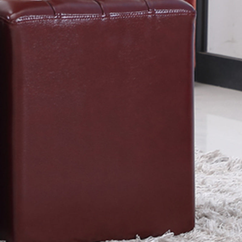Modern Faux Leather Pouf Water Resistant Pure Color Square for Home Decor Clearhalo 'furn' 'furn_ottomans_poufs' 'Furniture' 'Living Room Furniture' 'Ottomans & Poufs' 'ottomans_poufs' 6227074