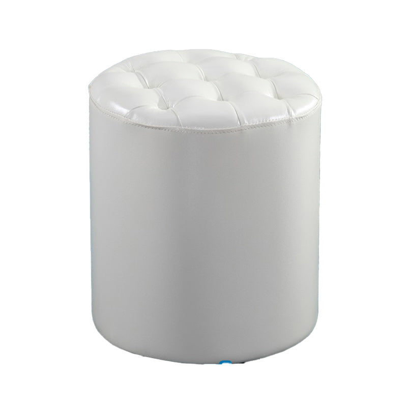 Modern Faux Leather Pouf Water Resistant Pure Color Square for Home Decor Gloss White Round 1 Piece Clearhalo 'furn' 'furn_ottomans_poufs' 'Furniture' 'Living Room Furniture' 'Ottomans & Poufs' 'ottomans_poufs' 6227080