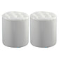 Modern Faux Leather Pouf Water Resistant Pure Color Square for Home Decor Gloss White Round 2 Piece Set Clearhalo 'furn' 'furn_ottomans_poufs' 'Furniture' 'Living Room Furniture' 'Ottomans & Poufs' 'ottomans_poufs' 6227081