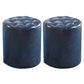 Modern Faux Leather Pouf Water Resistant Pure Color Square for Home Decor Dark Blue Round 2 Piece Set Clearhalo 'furn' 'furn_ottomans_poufs' 'Furniture' 'Living Room Furniture' 'Ottomans & Poufs' 'ottomans_poufs' 6227090