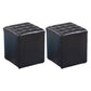 Modern Faux Leather Pouf Water Resistant Pure Color Square for Home Decor Black Square 2 Piece Set Clearhalo 'furn' 'furn_ottomans_poufs' 'Furniture' 'Living Room Furniture' 'Ottomans & Poufs' 'ottomans_poufs' 6227093