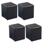 Modern Faux Leather Pouf Water Resistant Pure Color Square for Home Decor Black Square 4 Piece Set Clearhalo 'furn' 'furn_ottomans_poufs' 'Furniture' 'Living Room Furniture' 'Ottomans & Poufs' 'ottomans_poufs' 6227094