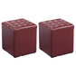 Modern Faux Leather Pouf Water Resistant Pure Color Square for Home Decor Red Square 2 Piece Set Clearhalo 'furn' 'furn_ottomans_poufs' 'Furniture' 'Living Room Furniture' 'Ottomans & Poufs' 'ottomans_poufs' 6227096