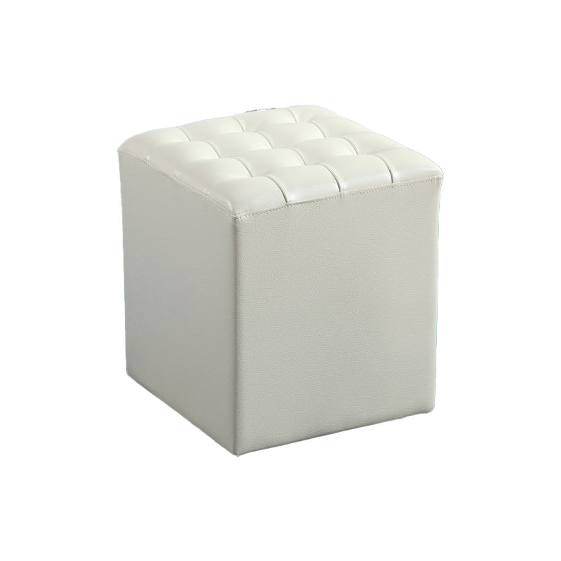 Modern Faux Leather Pouf Water Resistant Pure Color Square for Home Decor Light Yellow Square 1 Piece Clearhalo 'furn' 'furn_ottomans_poufs' 'Furniture' 'Living Room Furniture' 'Ottomans & Poufs' 'ottomans_poufs' 6227104