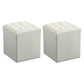 Modern Faux Leather Pouf Water Resistant Pure Color Square for Home Decor Light Yellow Square 2 Piece Set Clearhalo 'furn' 'furn_ottomans_poufs' 'Furniture' 'Living Room Furniture' 'Ottomans & Poufs' 'ottomans_poufs' 6227105