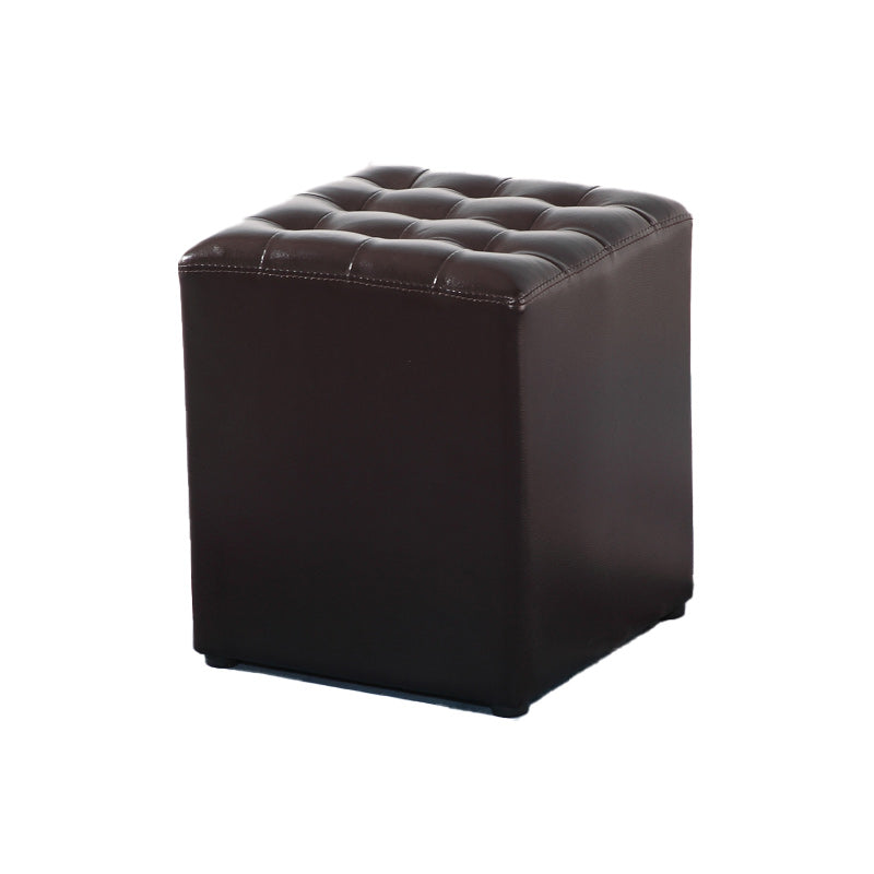 Modern Faux Leather Pouf Water Resistant Pure Color Square for Home Decor Coffee Square 1 Piece Clearhalo 'furn' 'furn_ottomans_poufs' 'Furniture' 'Living Room Furniture' 'Ottomans & Poufs' 'ottomans_poufs' 6227107