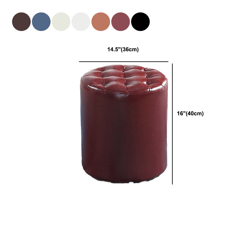 Modern Faux Leather Pouf Water Resistant Pure Color Square for Home Decor Clearhalo 'furn' 'furn_ottomans_poufs' 'Furniture' 'Living Room Furniture' 'Ottomans & Poufs' 'ottomans_poufs' 6227114