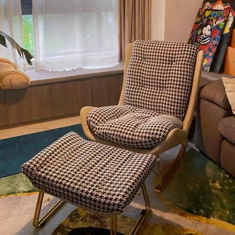 Chaise à bascule moderne chaise d'accent à bascule en bois avec touflé