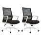 Contemporary Arm Chair Fixed Arms Mid-back Breathable Air Grid Office Chair Black Casters 2 Piece Set Clearhalo 'furn' 'furn_office_chair' 'Furniture' 'Office Chairs' 'Office Furniture' 'office_chair' 6227676