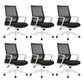 Contemporary Arm Chair Fixed Arms Mid-back Breathable Air Grid Office Chair Black Casters 6 Piece Set Clearhalo 'furn' 'furn_office_chair' 'Furniture' 'Office Chairs' 'Office Furniture' 'office_chair' 6227679