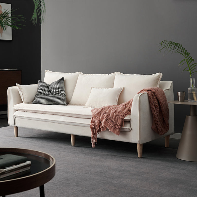 Modern 23.62" H Cotton Blend Square Arm Sofa for Living Room