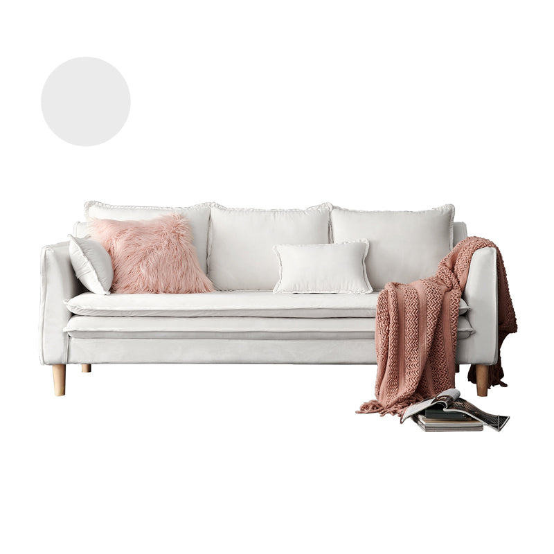 Modern 23.62" H Cotton Blend Square Arm Sofa for Living Room