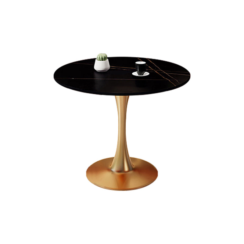 Round Furniture Traditional Luxury Stone Tulip Base Dining Room Collection Black-Gold Without Chairs Clearhalo ' dining_table' 'Dining Tables & Seating' 'Dining Tables' 'furn' 'furn_dining_table' 'Furniture' 'furniture_dining_table' 'Kitchen & Dining Furniture' 'kitchen&dining_furn' 'kitchen' 'kitchen_dining_table' 6227781