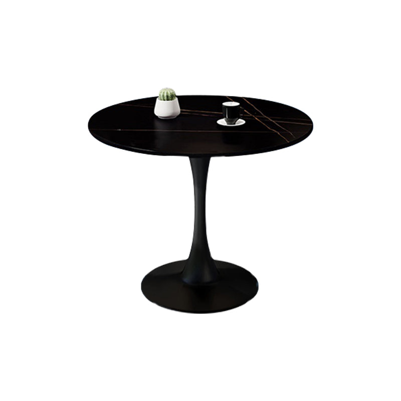 Round Furniture Traditional Luxury Stone Tulip Base Dining Room Collection Black Without Chairs Clearhalo ' dining_table' 'Dining Tables & Seating' 'Dining Tables' 'furn' 'furn_dining_table' 'Furniture' 'furniture_dining_table' 'Kitchen & Dining Furniture' 'kitchen&dining_furn' 'kitchen' 'kitchen_dining_table' 6227782