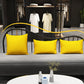 Contemporary Grey Sofa with Yellow Pillow and Black Legs for Apartment