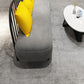 Contemporary Grey Sofa with Yellow Pillow and Black Legs for Apartment