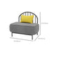 Contemporary Grey Sofa with Yellow Pillow and Black Legs for Apartment