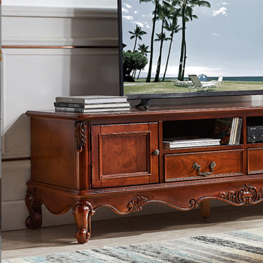 Traditional Wood TV Stand Console Open Storage TV Media Stand with Doors for Living Room Clearhalo 'furn' 'furn_tv_stands_entertainment_centers' 'Furniture' 'Living Room Furniture' 'TV Stands & Entertainment Centers' 'TV Stands & Media Storage Furniture' 'tv_stands_entertainment_centers' 6227873