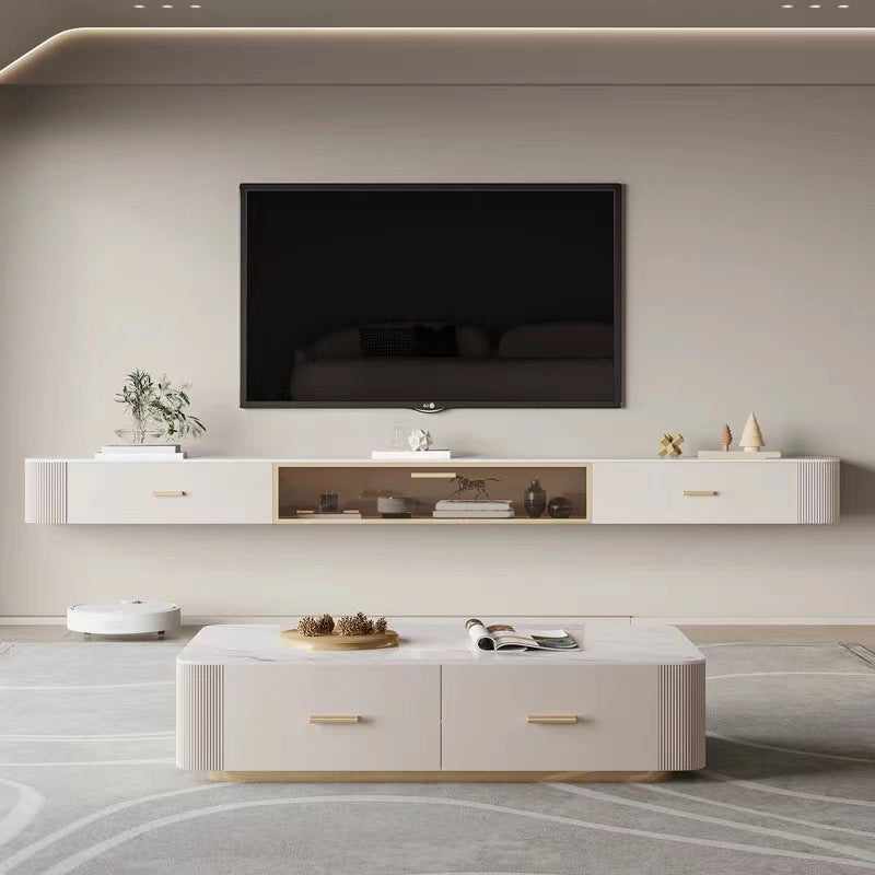 Modern Wall Mount TV Stand 2 Drawers Wooden TV Console for Living Room Clearhalo 'furn' 'furn_tv_stands_entertainment_centers' 'Furniture' 'Living Room Furniture' 'TV Stands & Entertainment Centers' 'TV Stands & Media Storage Furniture' 'tv_stands_entertainment_centers' 6227891