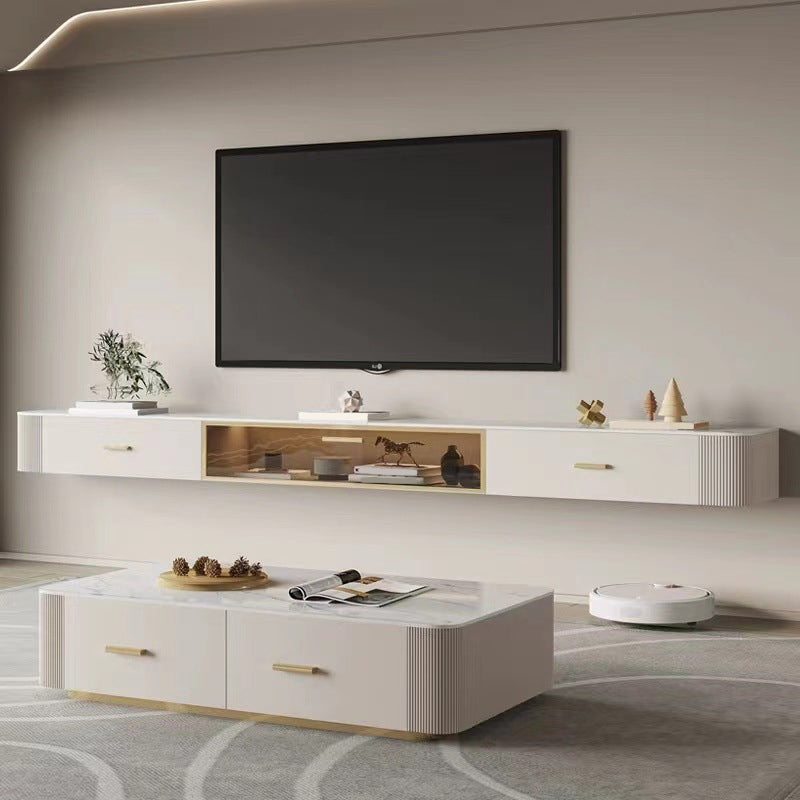 Modern Wall Mount TV Stand 2 Drawers Wooden TV Console for Living Room Clearhalo 'furn' 'furn_tv_stands_entertainment_centers' 'Furniture' 'Living Room Furniture' 'TV Stands & Entertainment Centers' 'TV Stands & Media Storage Furniture' 'tv_stands_entertainment_centers' 6227892