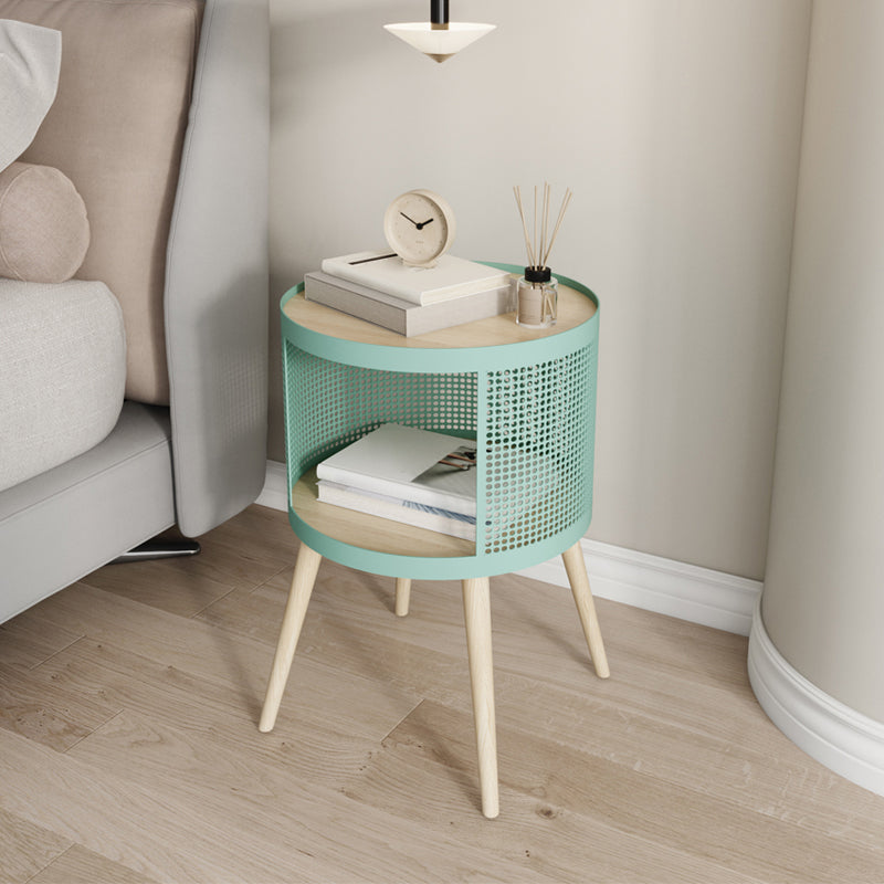 16 "W x 20" H Armadi a letto in legno massiccio comodino moderno con 2 ripiani per soggiorno