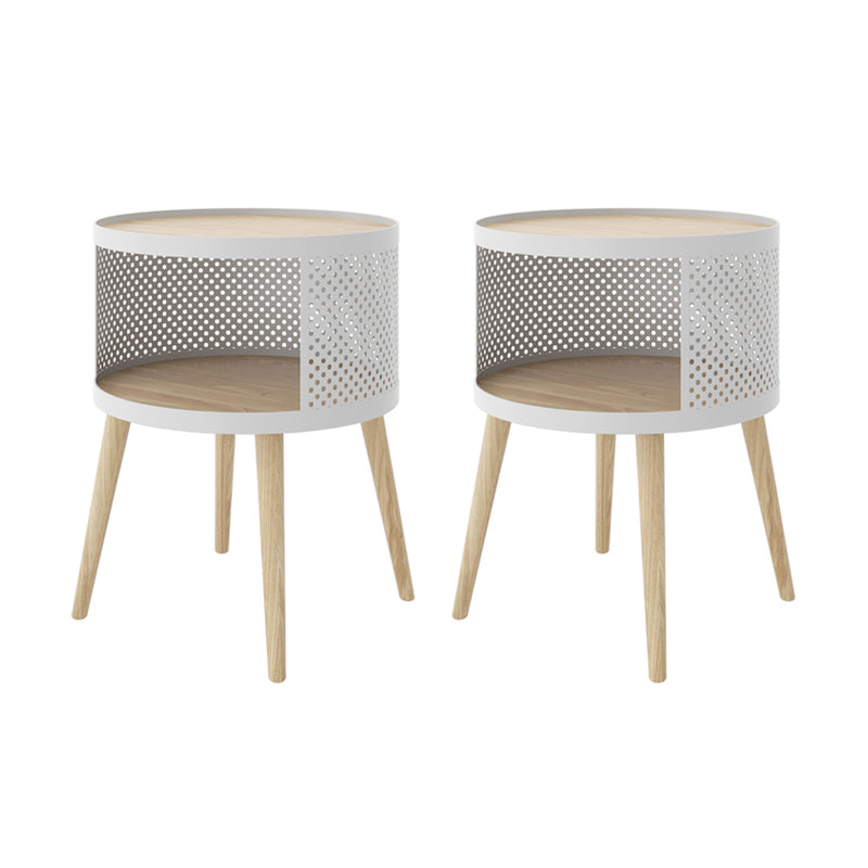 16 "W x 20" H Armadi a letto in legno massiccio comodino moderno con 2 ripiani per soggiorno