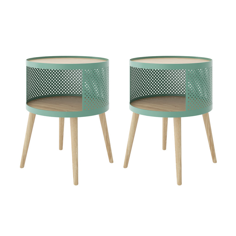 16 "W x 20" H Armadi a letto in legno massiccio comodino moderno con 2 ripiani per soggiorno