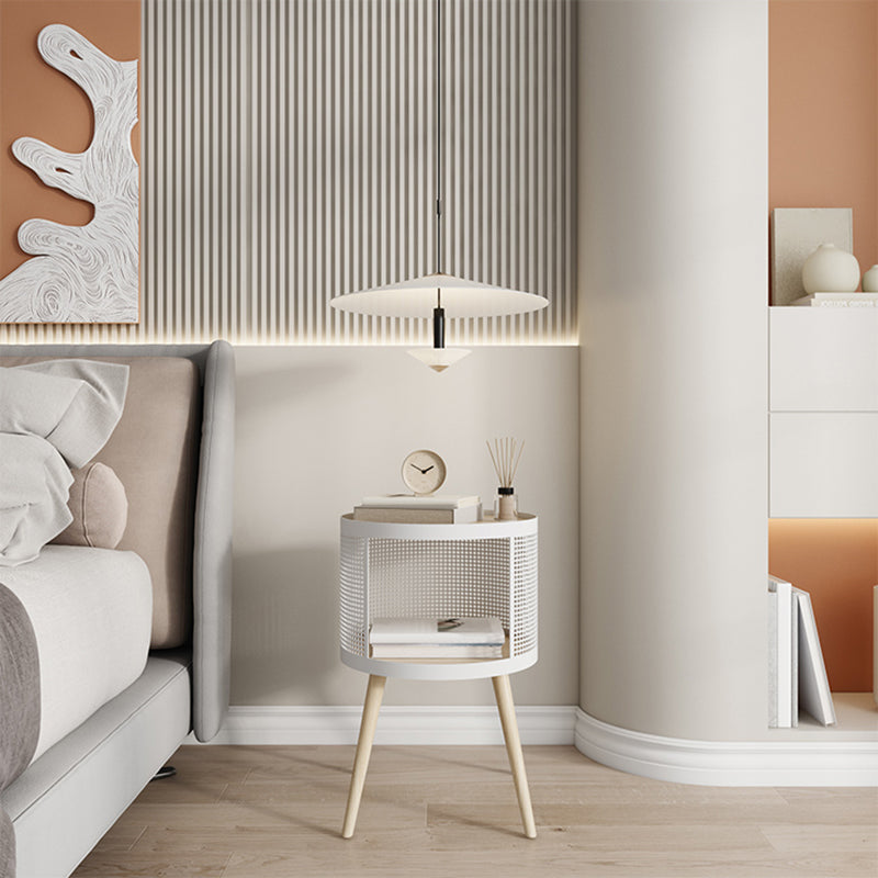 16 "W x 20" H Armadi a letto in legno massiccio comodino moderno con 2 ripiani per soggiorno