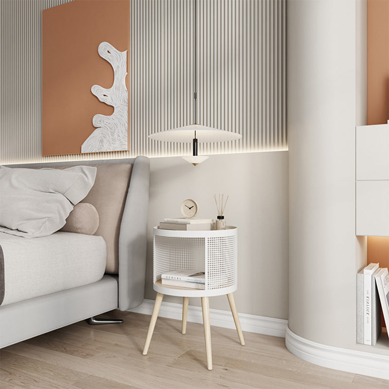 16 "W x 20" H Armadi a letto in legno massiccio comodino moderno con 2 ripiani per soggiorno