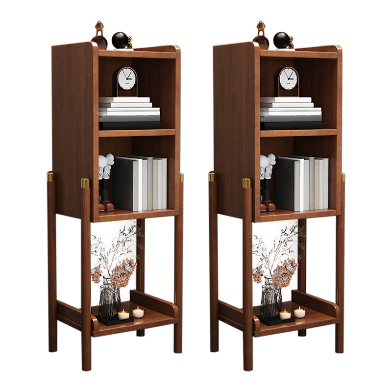 4 ripiani tavolino notturno in legno massiccio moderno con gambe, 43,1 "di altezza