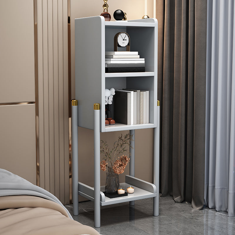 4 ripiani tavolino notturno in legno massiccio moderno con gambe, 43,1 "di altezza